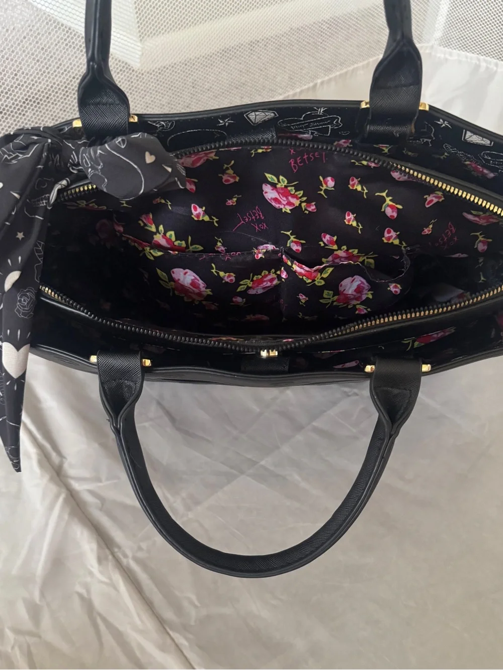 Betsey Johnson structured satchel